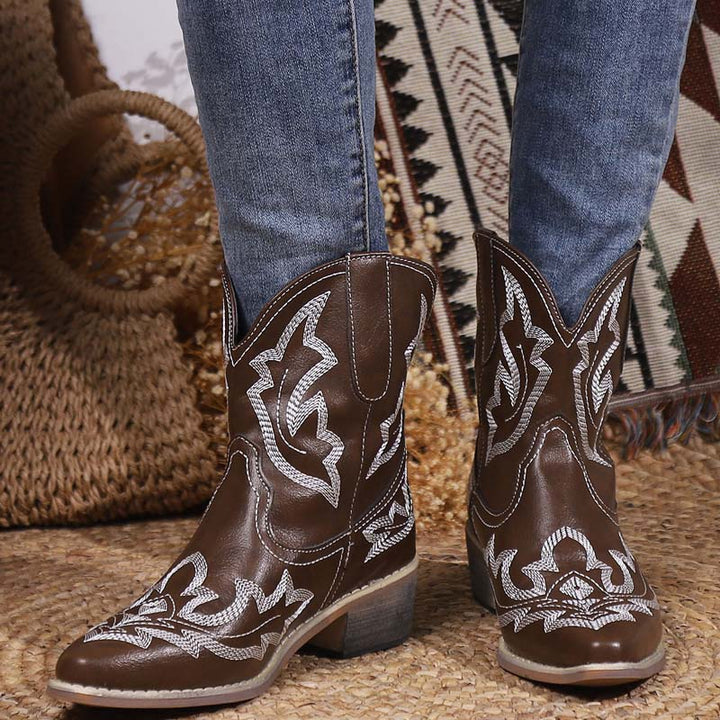 Levoire | Bottes De Cowboy Avec Détails Brodés Pour Femmes