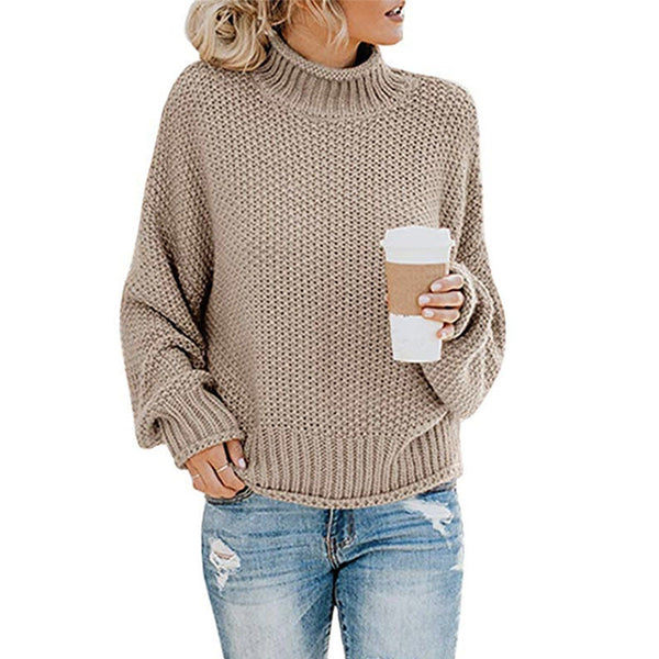 Levoire | Pull Épais Avec Col Montant Khaki
