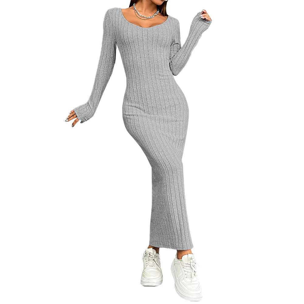 Robe tricotée ajustée à manches longues pour femmes Levoire
