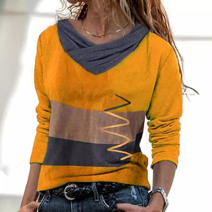 Levoire | Modern printed V-neck long-sleeve shirt