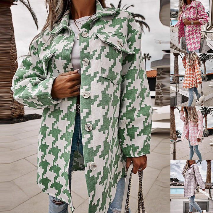 Veste oversize pour femmes dans un motif pied de poule moderne avec poches pratiques Levoire