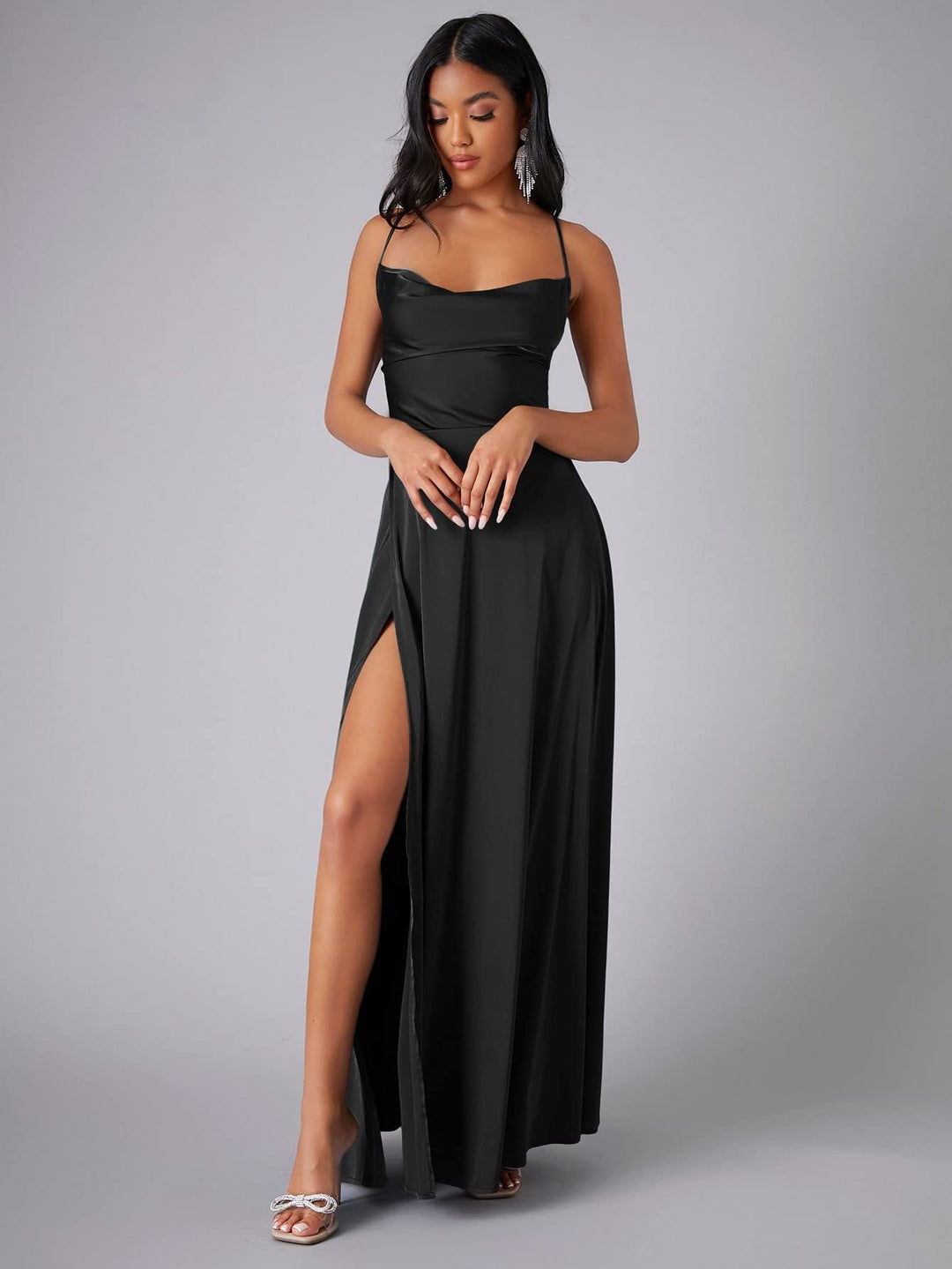 Levoire | Robe Longue Taille Haute Sans Bretelles Élégante noir