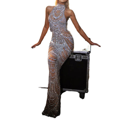 Levoire | Mode sexy transparente scintillante longue jupe robe