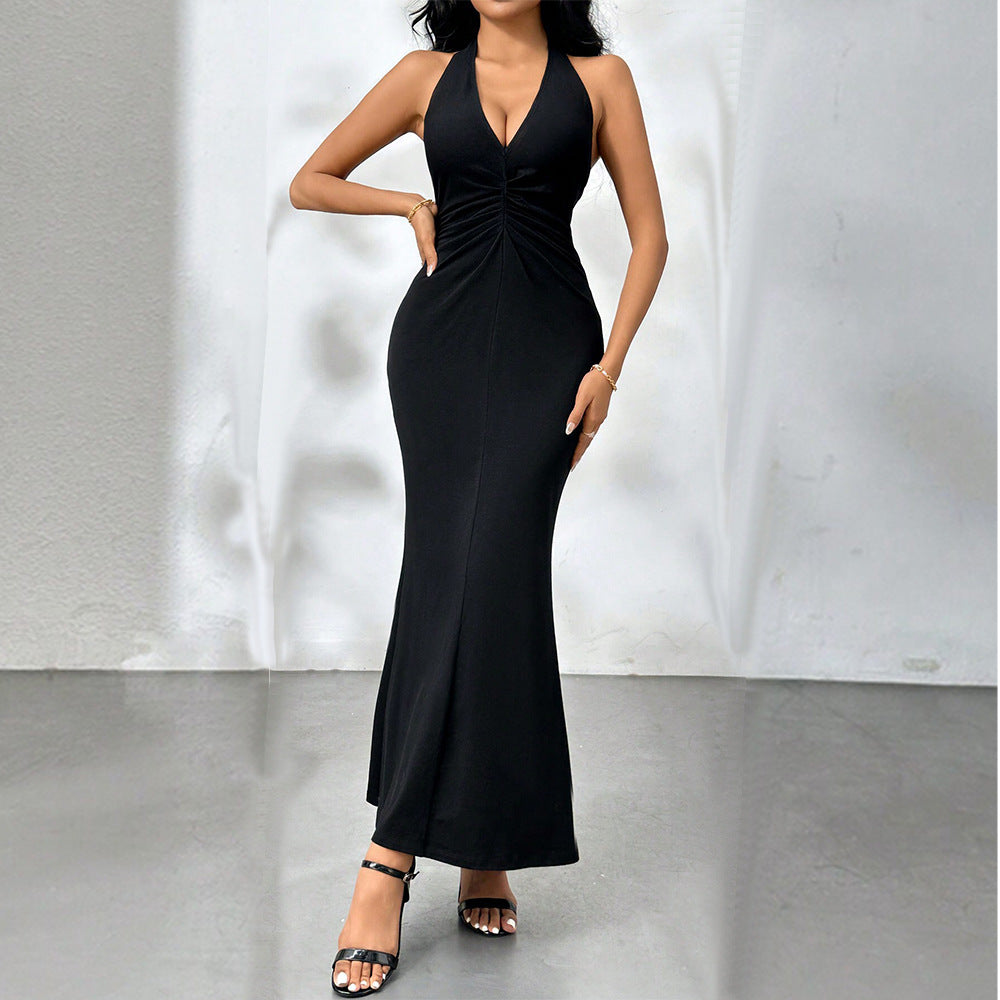 Robe enveloppante élégante pour femme avec décolleté en V plongeant et ourlet à volants Levoire