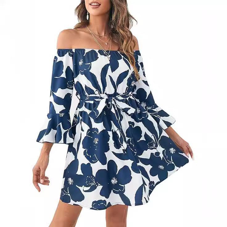 Robe femme décolletée avec motif coloré Levoire