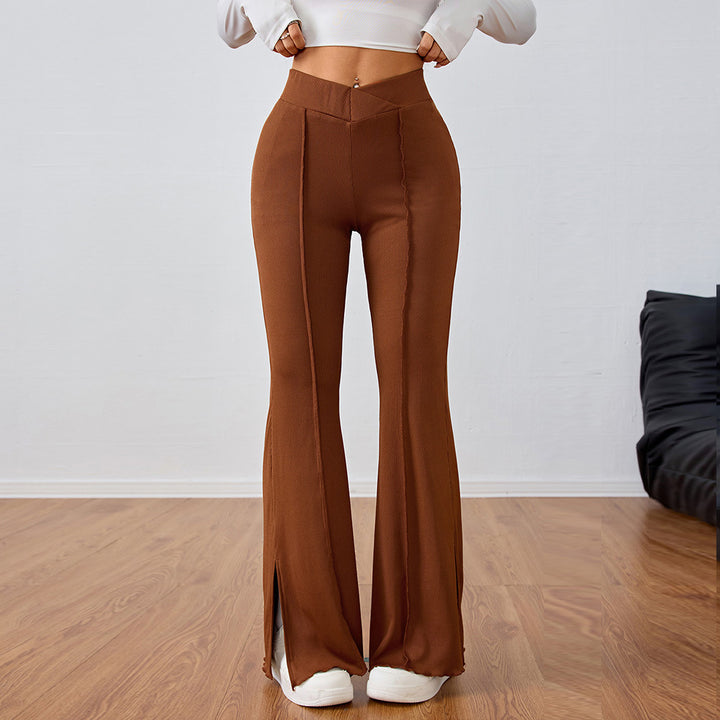 Pantalons évasés élégants pour femmes avec détails de fente latérale Levoire