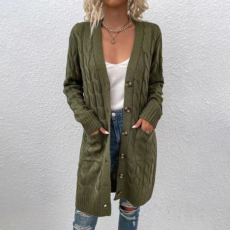 Levoire | LONG VESTE DÉCONTRACTÉE Vert olive