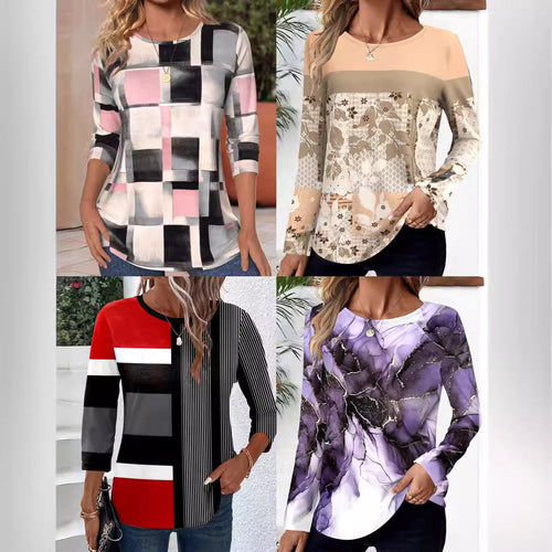 Levoire | Rento Imprimé Col Rond Standard Longue Manches T-shirt