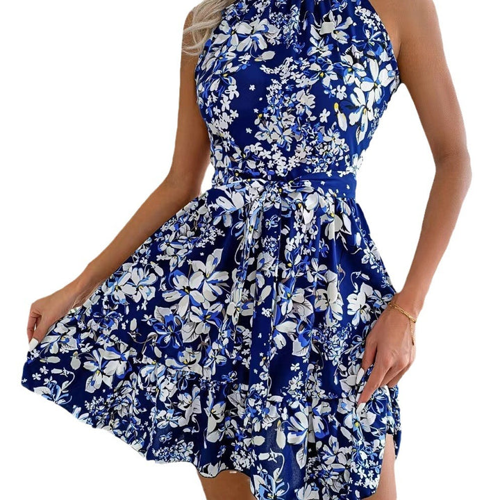Robe halter ludique pour femmes avec design floral Levoire