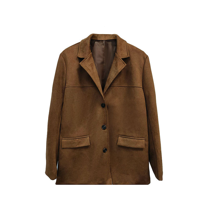 Veste en Suède Élégante pour Femmes avec Coupe Classique et Deux Poches Levoire