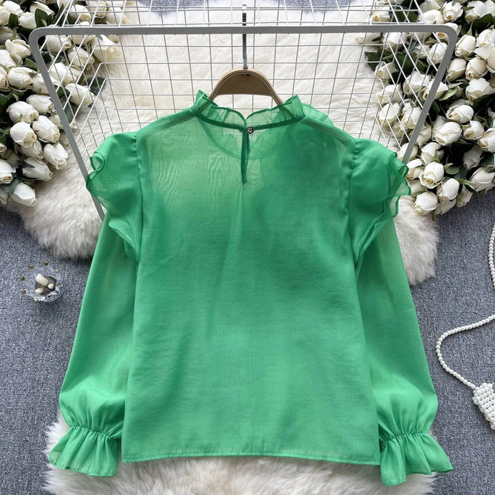Levoire | Dolce Chiffon-blouse à manches bouffantes
