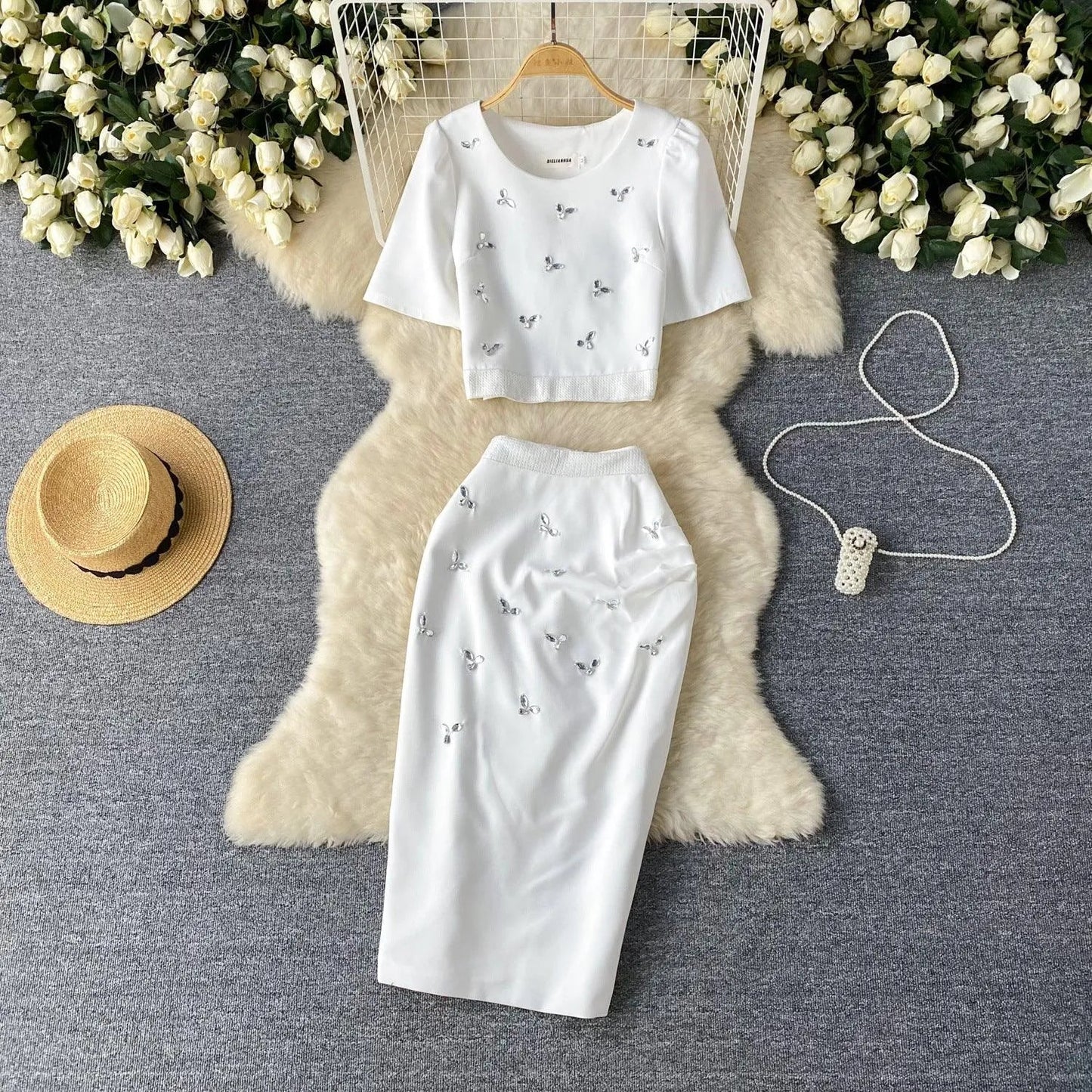 Levoire | Jupe et haut élégants pour femmes Blanc