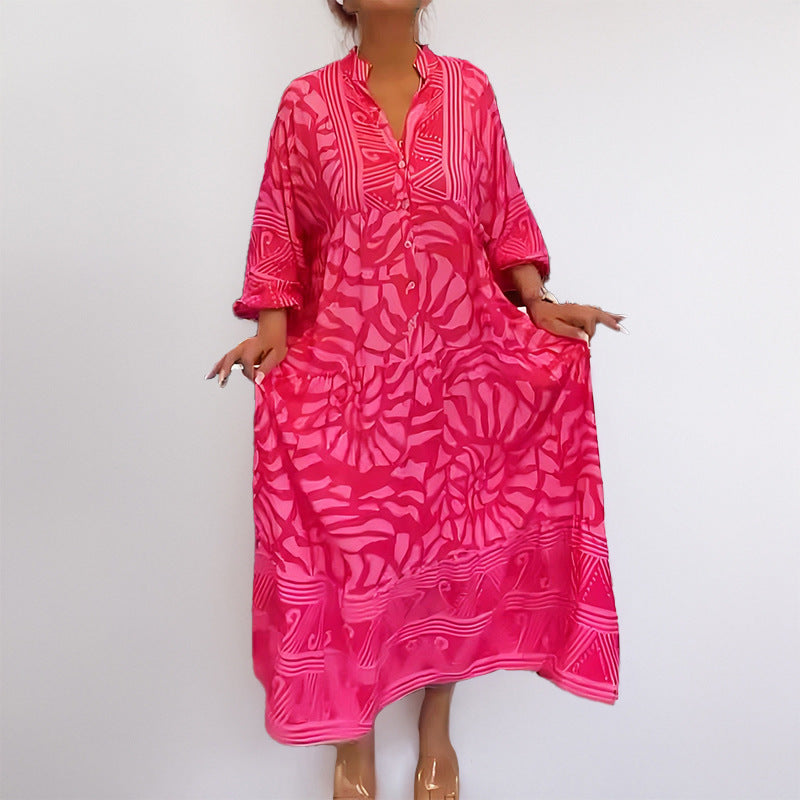 Robe Kaftan pour Femme avec Motif Tendance Levoire