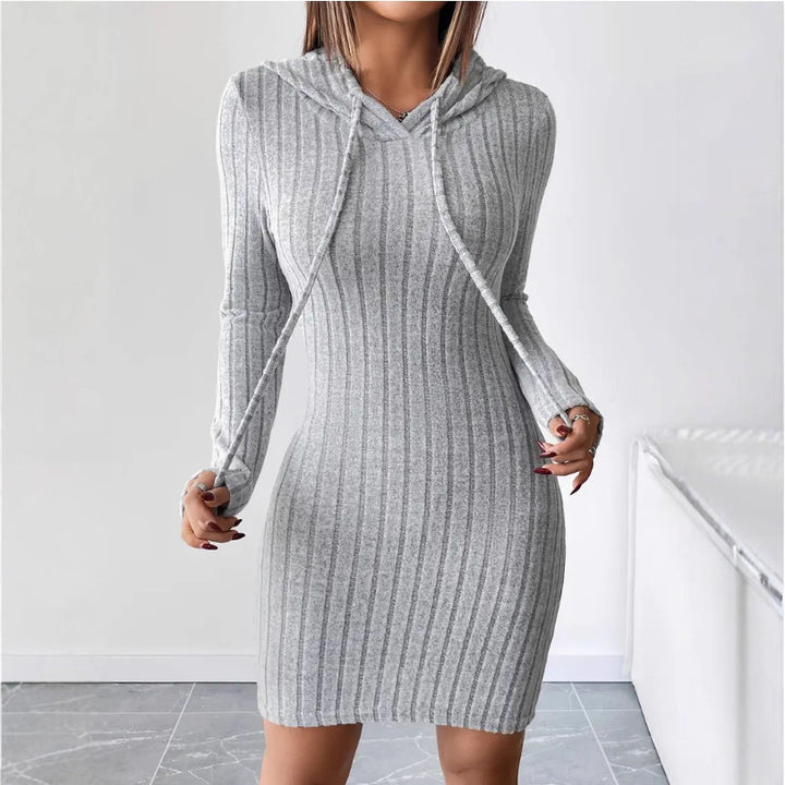 Robe sweatshirt à capuche pour femmes avec design rayé Levoire