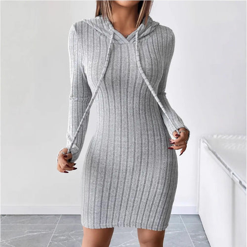Robe sweatshirt à capuche pour femmes avec design rayé Levoire