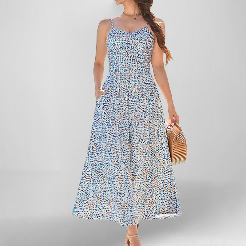 Robe maxi femme avec fines bretelles et poches latérales pratiques Levoire