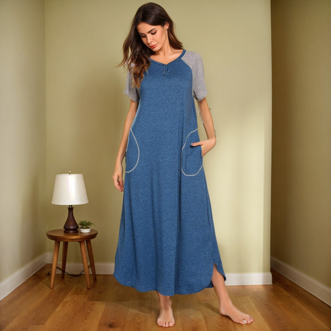 Levoire | Chemise de nuit en coton Multicolore Coton Robe à manches courtes Meriheinä
