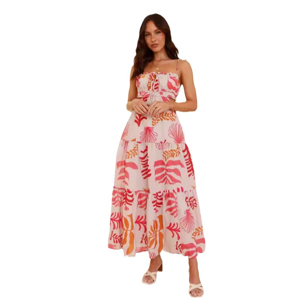 Robe maxi hamac pour femmes avec volants et accents en dentelle Levoire