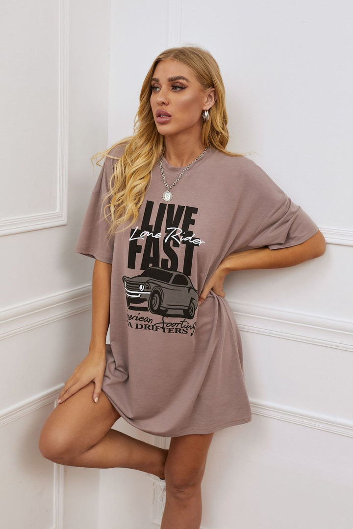 T-shirt décontracté pour femmes avec design graphique et coupe surdimensionnée Levoire