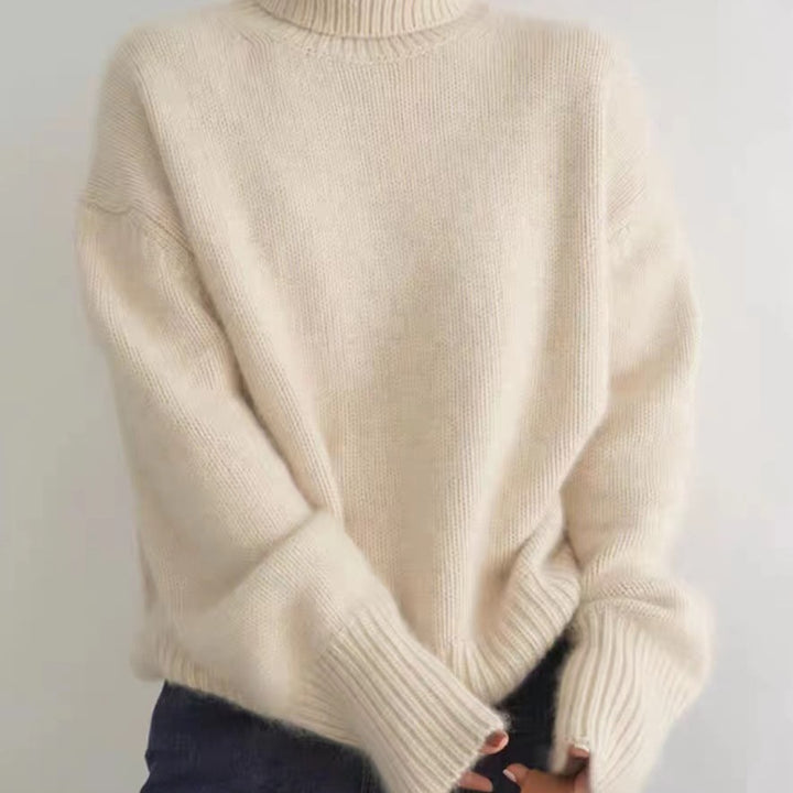 Pull à col roulé confortable pour femme en fine laine Levoire
