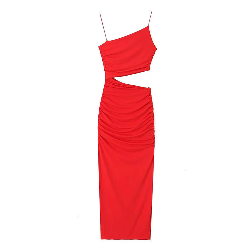 Robe maxi élégante pour femmes avec découpes, design asymétrique et fronces Levoire