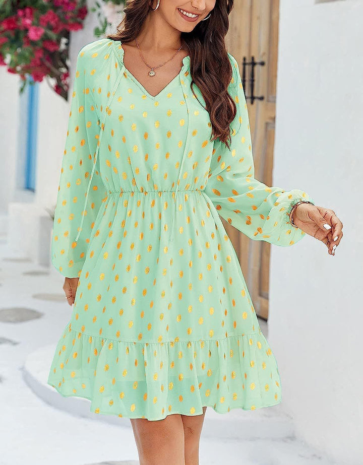 Robe en lin décontractée pour femmes avec détails volantés Levoire