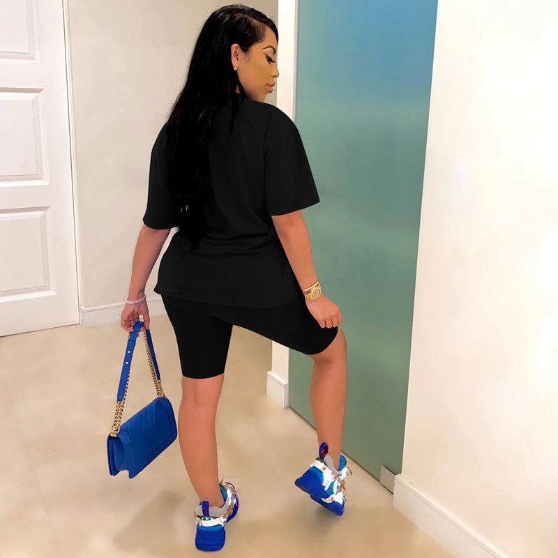 Ensemble de shorts sportifs pour femmes avec imprimé motivant et coupe tendance Levoire