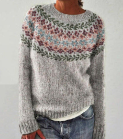 Levoire | Pull En Tricot Rétro Pour Femmes Chaud Et Confortable Gris Vert