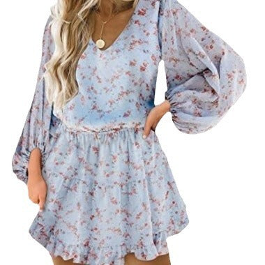 Robe à manches courtes pour femmes avec des manches bouffantes volumineuses Levoire