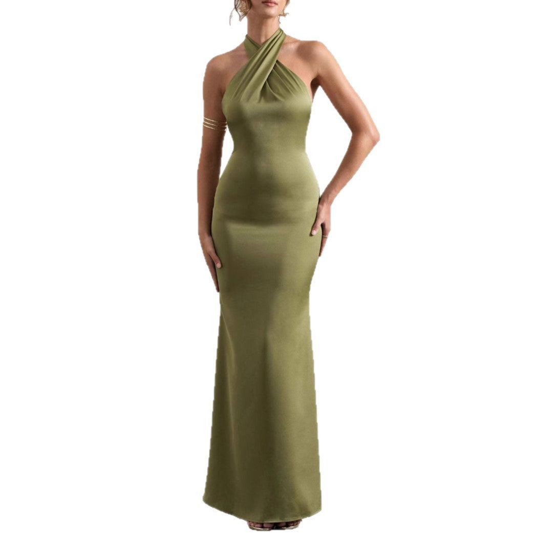 Robe de soirée élégante pour femmes avec coupe slim et sangle au cou Levoire