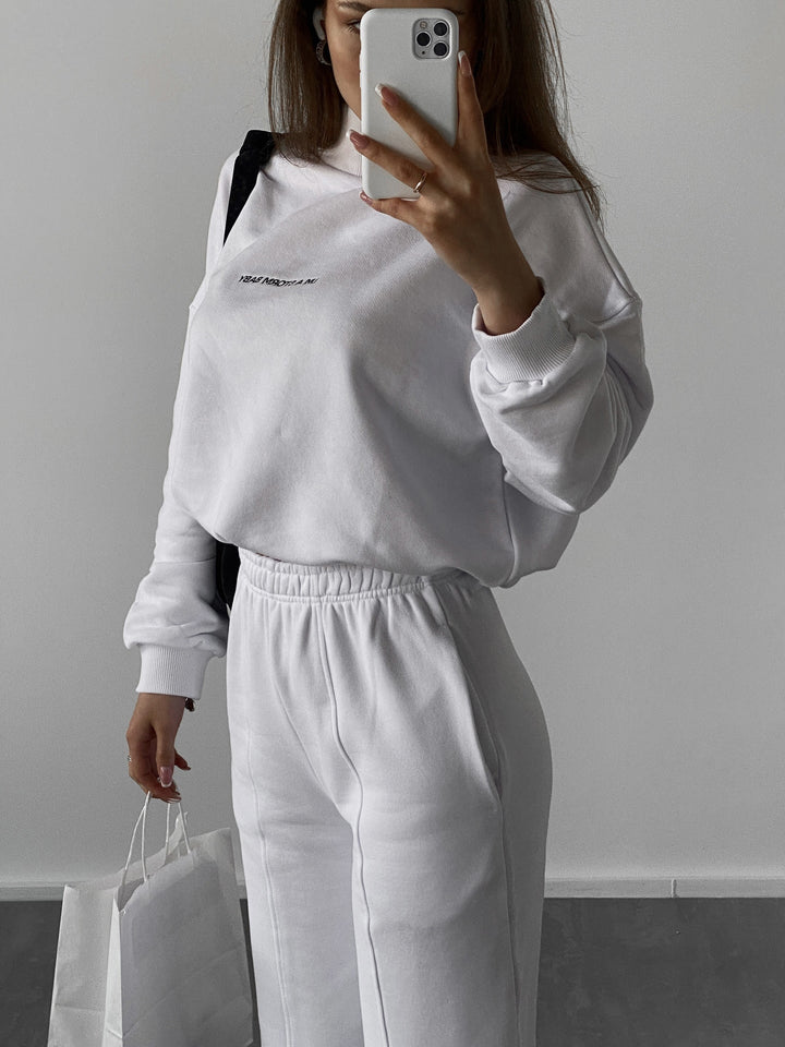 Levoire | Sweat à motifs pour femmes tendance deux pièces Blanc