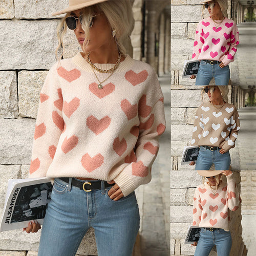 Pull femme avec motif cœur et coupe décontractée Levoire
