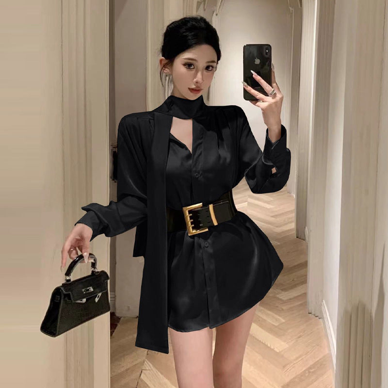 Levoire | Détail-de-bandeau-robe Noir Une taille