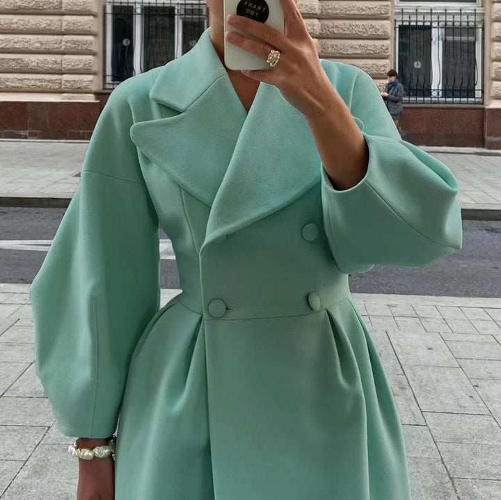 Levoire | Lanterne Pipe Vendekrage Long Veste Vert