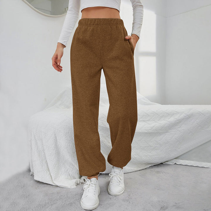 Pantalons de survêtement décontractés pour femmes avec taille élastique et poches latérales Levoire