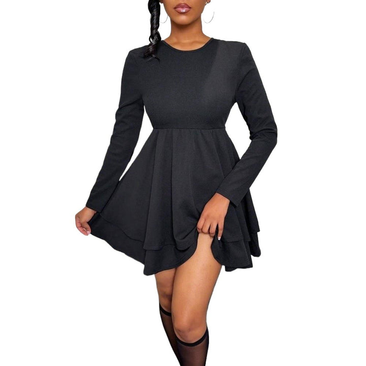 Robe mini en coupe ludique pour dames avec volants et manches longues Levoire