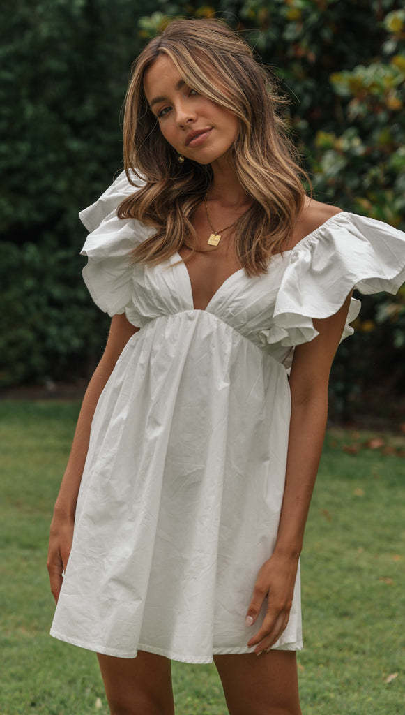 Robe mini aérienne pour femmes avec des volants volumineux Levoire