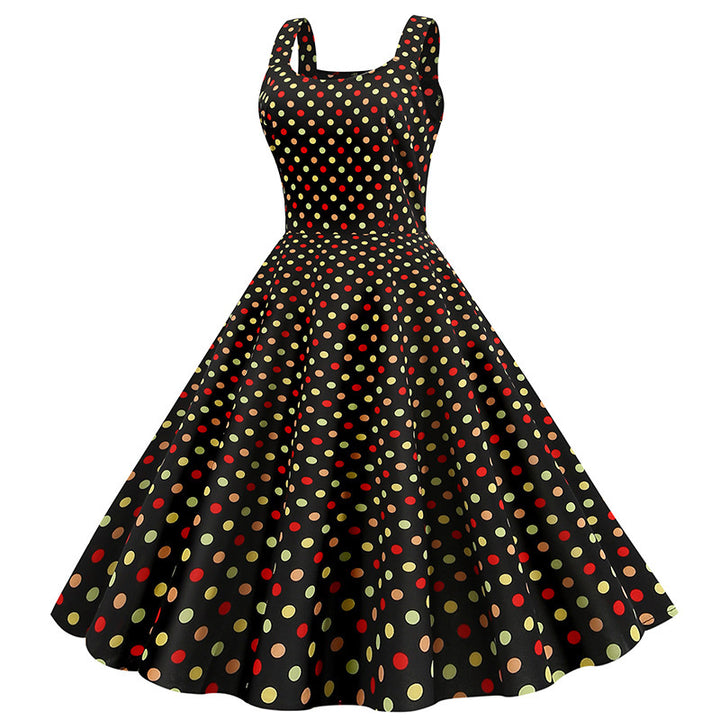 Robe évasée pour femmes avec un design de pois ludiques Levoire
