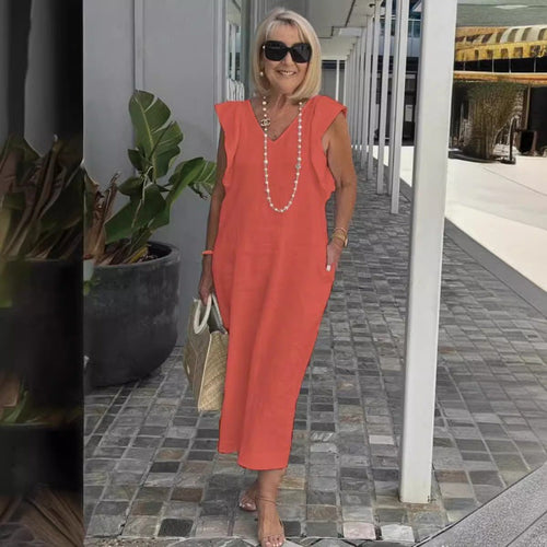 Levoire | Chic Takana Noueur de Col Doux Manche Robe en Coton