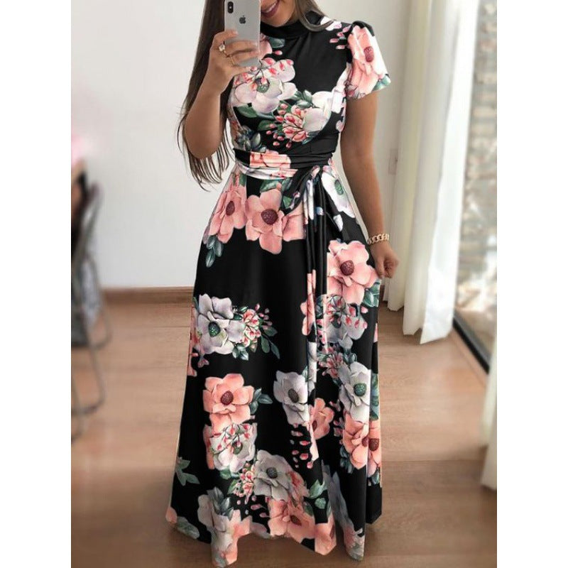 Robe Maxi Femme avec Design Floral Élégant et Coupe Flatteuse