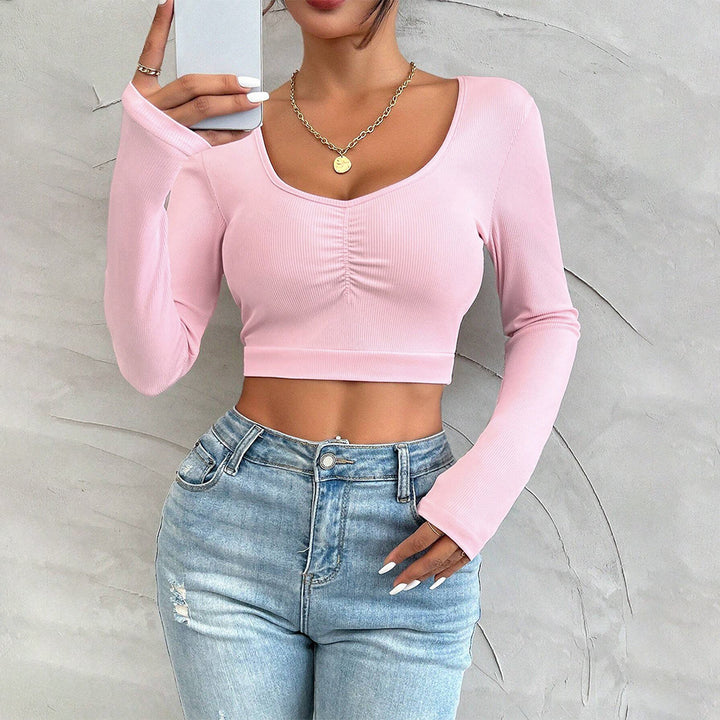 T-shirt à manches longues pour femmes avec fronces Levoire