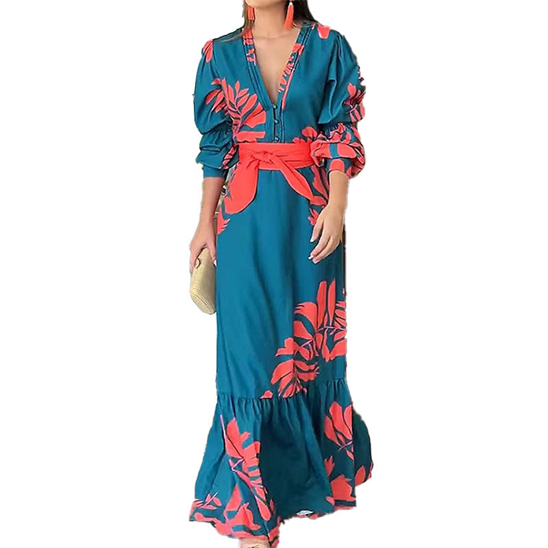 Robe maxi femme avec des motifs floraux élégants Levoire