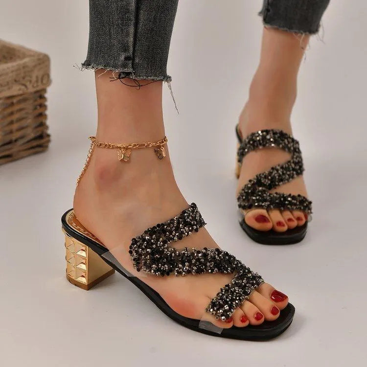 Levoire | Sandales avec talons et paillettes