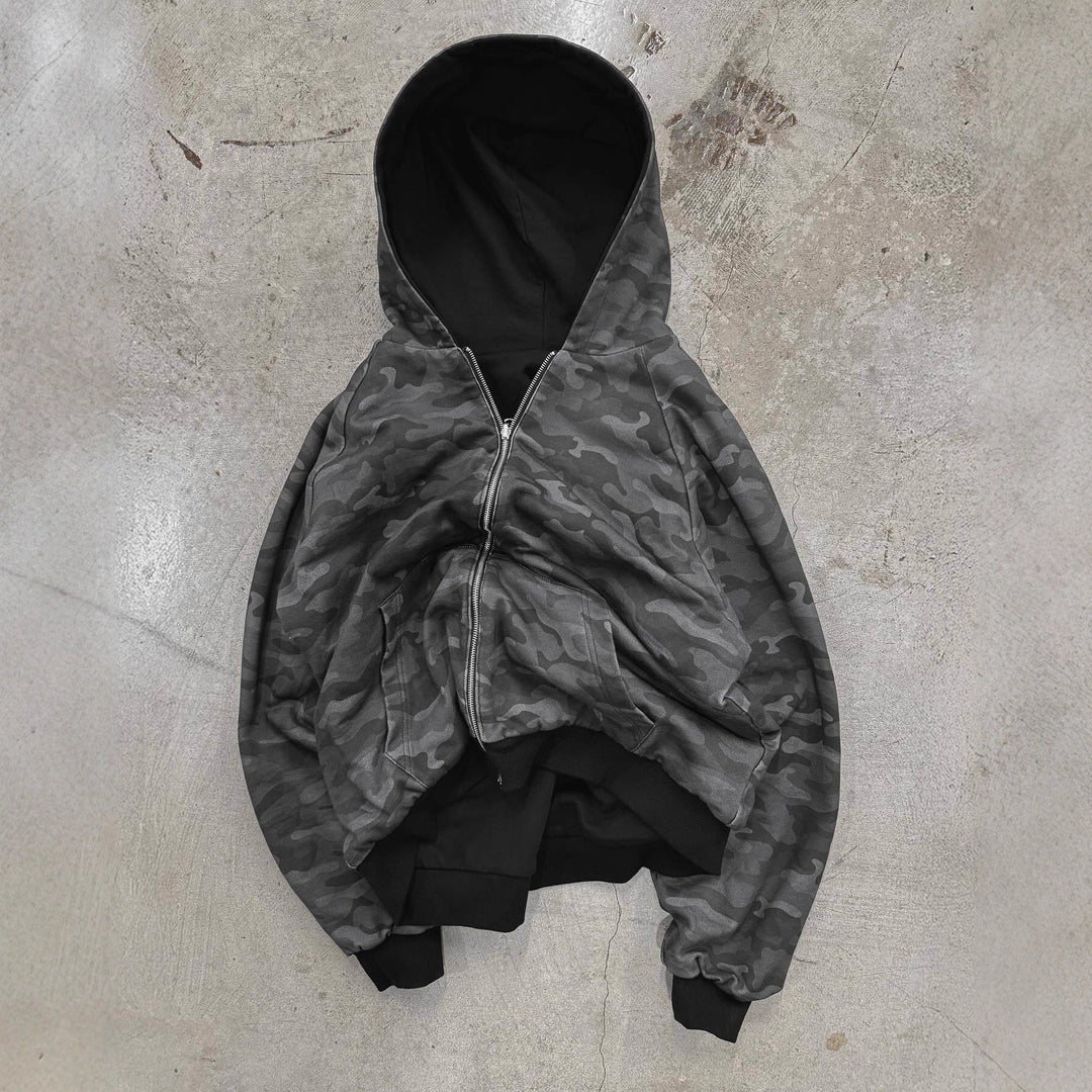 Sweat à capuche urbain pour femmes avec motif camouflage et larges poignets Levoire