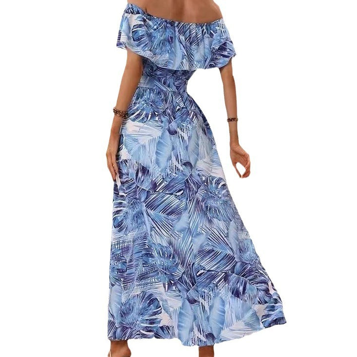 Robe maxi femme avec design épaules dénudées et fente profonde Levoire