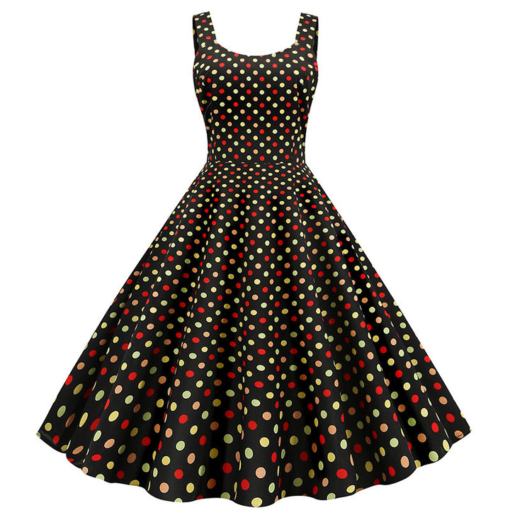 Robe évasée pour femmes avec un design de pois ludiques Levoire