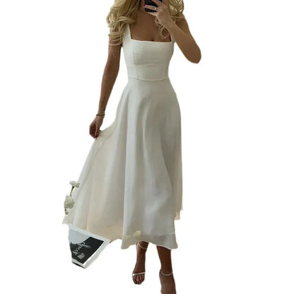 Levoire | Robes élégantes sans manches à bretelles de couleur unie pour femmes