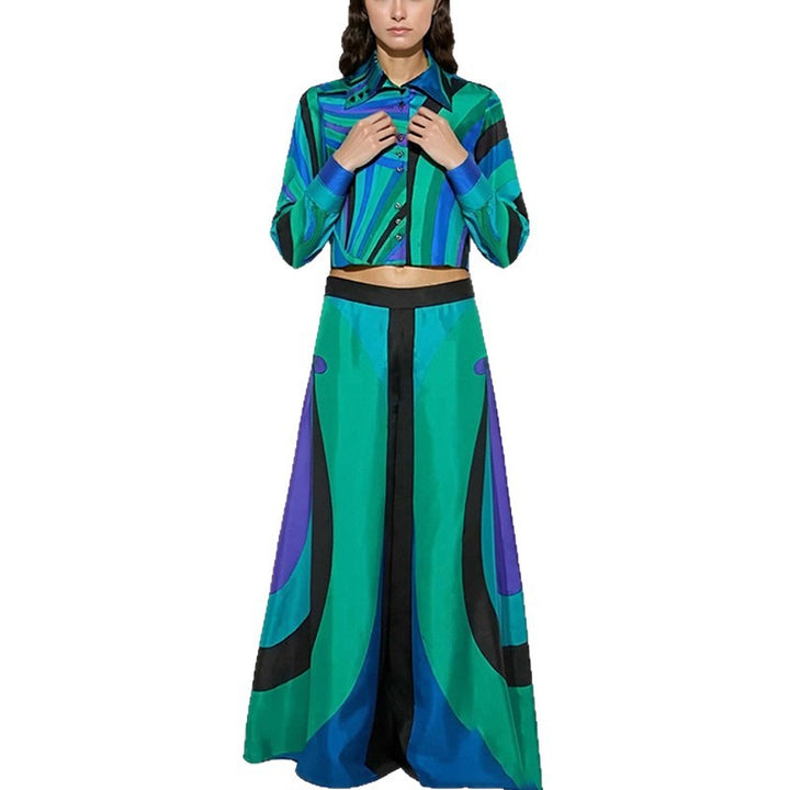 Ensemble pour femmes élégant à deux pièces avec crop top et jupes maxi Levoire
