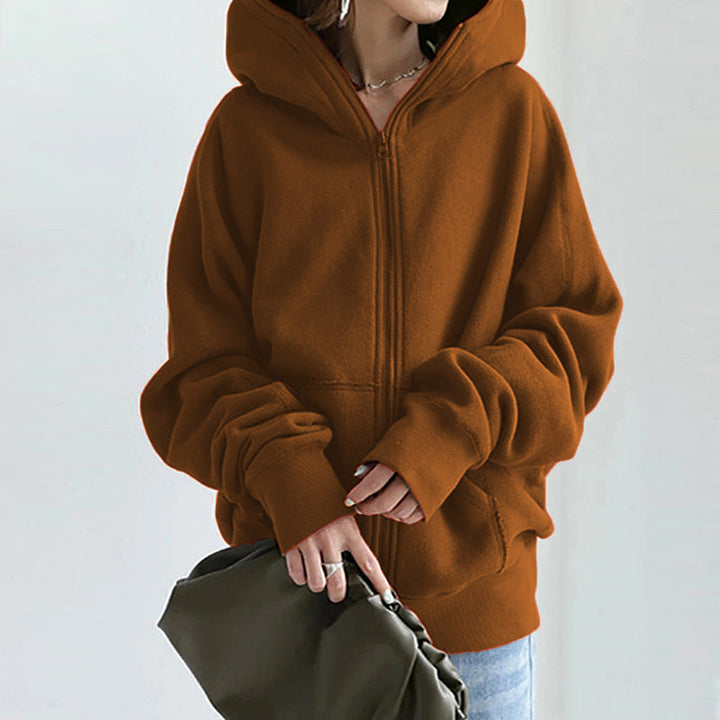 Levoire | Veste Décontractée Avec Capuche Et Fermeture Éclair Braun