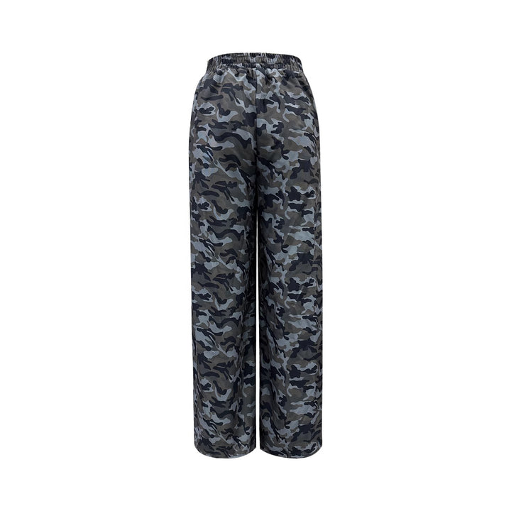 Pantalons cargo larges pour femmes avec imprimé camouflage moderne Levoire